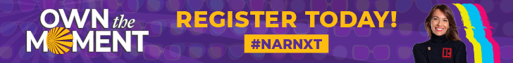 NAR NXT horizontal banner, purple background