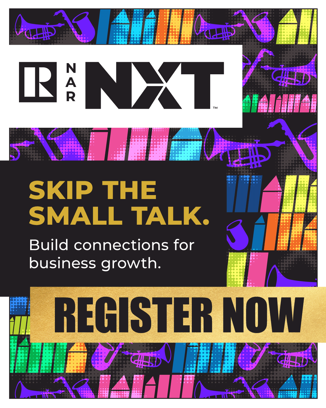 2026-NAR-NXT-AE-SOCIAL-B-Skip-Small-Talk-1080x1350 Social Graphic for Members with suggested text "Destination" Big Easy. Big Ideas.
