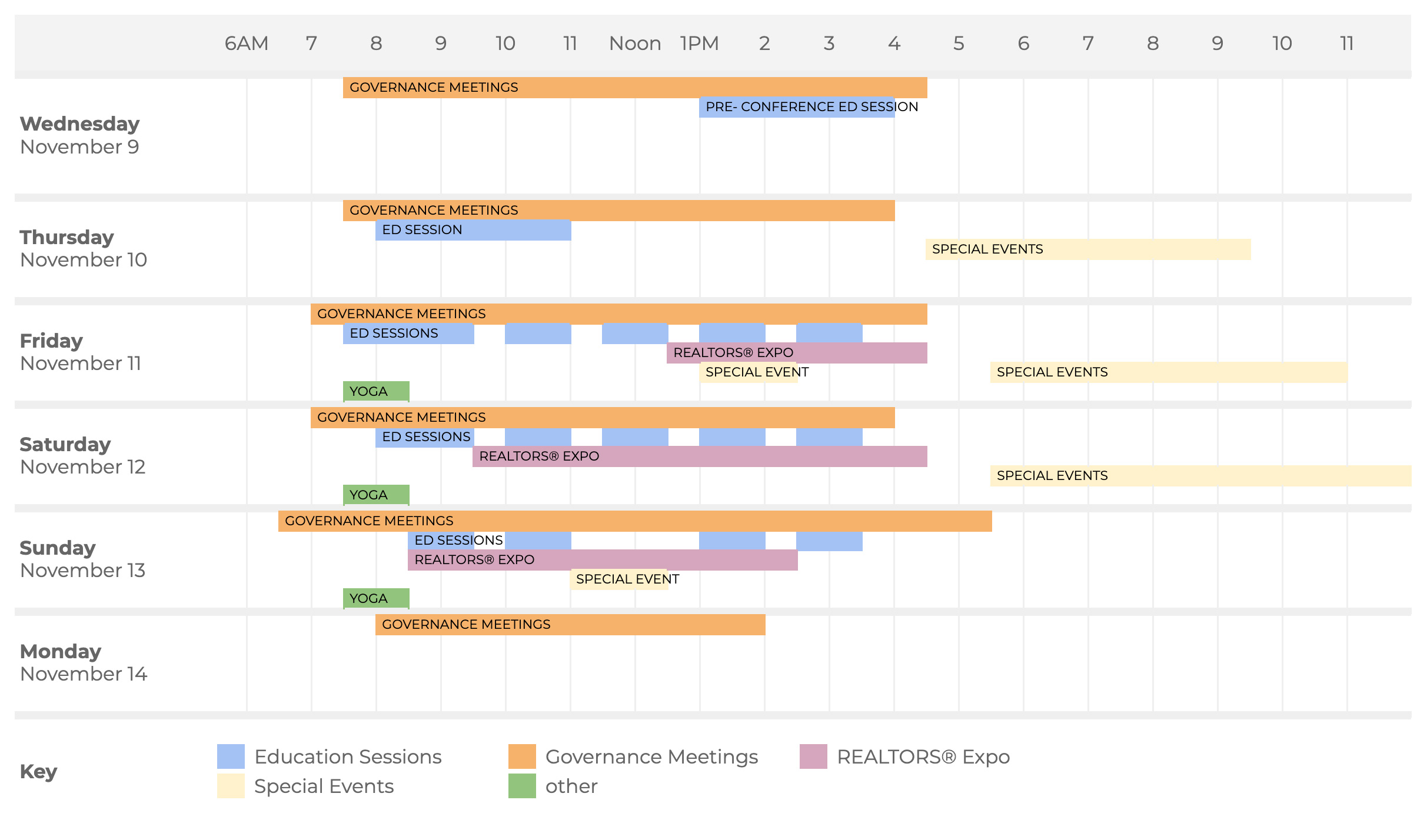 Schedule Overview Calendar